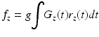 
$$ {f}_z=g{\displaystyle \int }{G}_z(t){r}_z(t)dt $$
