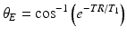 
$$ {\theta}_E={ \cos}^{-1}\left({e}^{-TR/{T}_1}\right) $$
