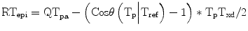 
$$ {\mathrm{RT}}_{\mathrm{epi}}={\mathrm{QT}}_{\mathrm{p}\mathrm{a}}-\left(\mathrm{C}\mathrm{o}\mathrm{s}\theta \left({\mathrm{T}}_{\mathrm{p}}\Big|{\mathrm{T}}_{\mathrm{ref}}\right)-1\right)*{\mathrm{T}}_{\mathrm{p}}{\mathrm{T}}_{\mathrm{xd}}/2 $$
