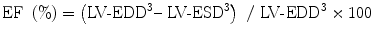 $$ \mathrm{E}\mathrm{F}\ \left(\%\right) = \left(\mathrm{L}\mathrm{V}\hbox{-} {\mathrm{EDD}}^3\hbox{--}\ \mathrm{L}\mathrm{V}\hbox{-} {\mathrm{ESD}}^3\right)\ /\ \mathrm{L}\mathrm{V}\hbox{-} {\mathrm{EDD}}^3\times 100 $$